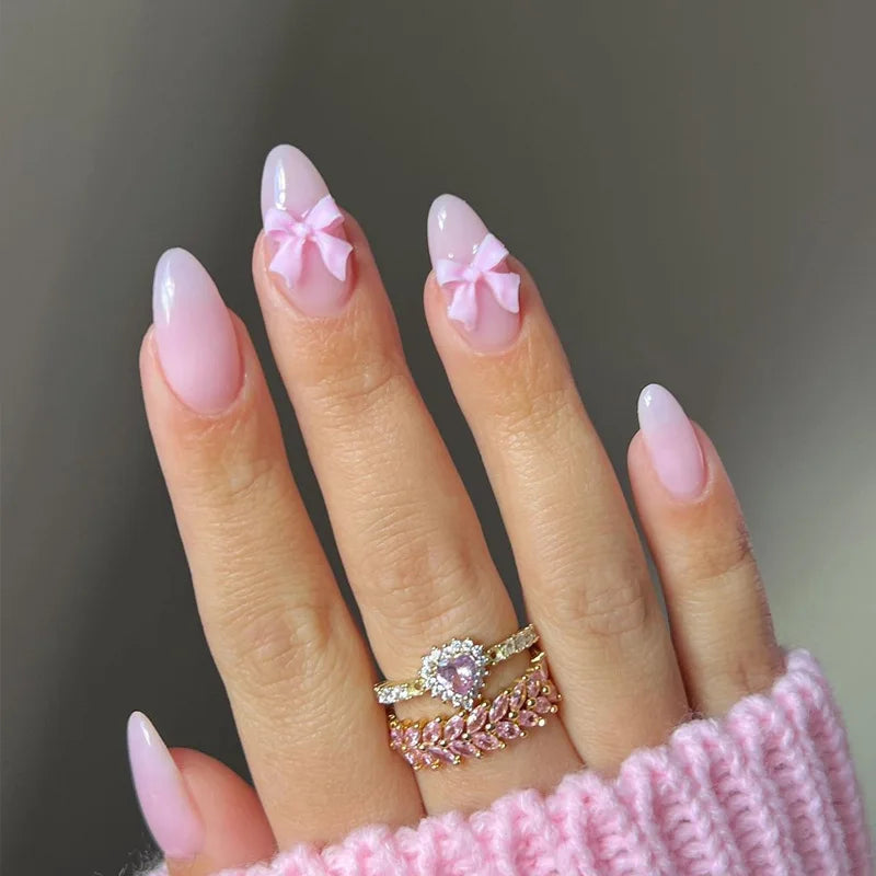 24pcs Bow Themed Press on Nails