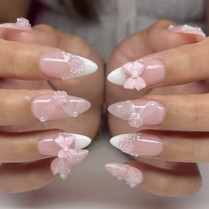 24pcs Bow Themed Press on Nails
