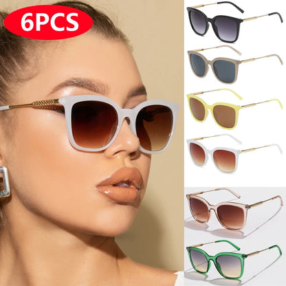 Classic Gold Accent Square Retro Sunglasses