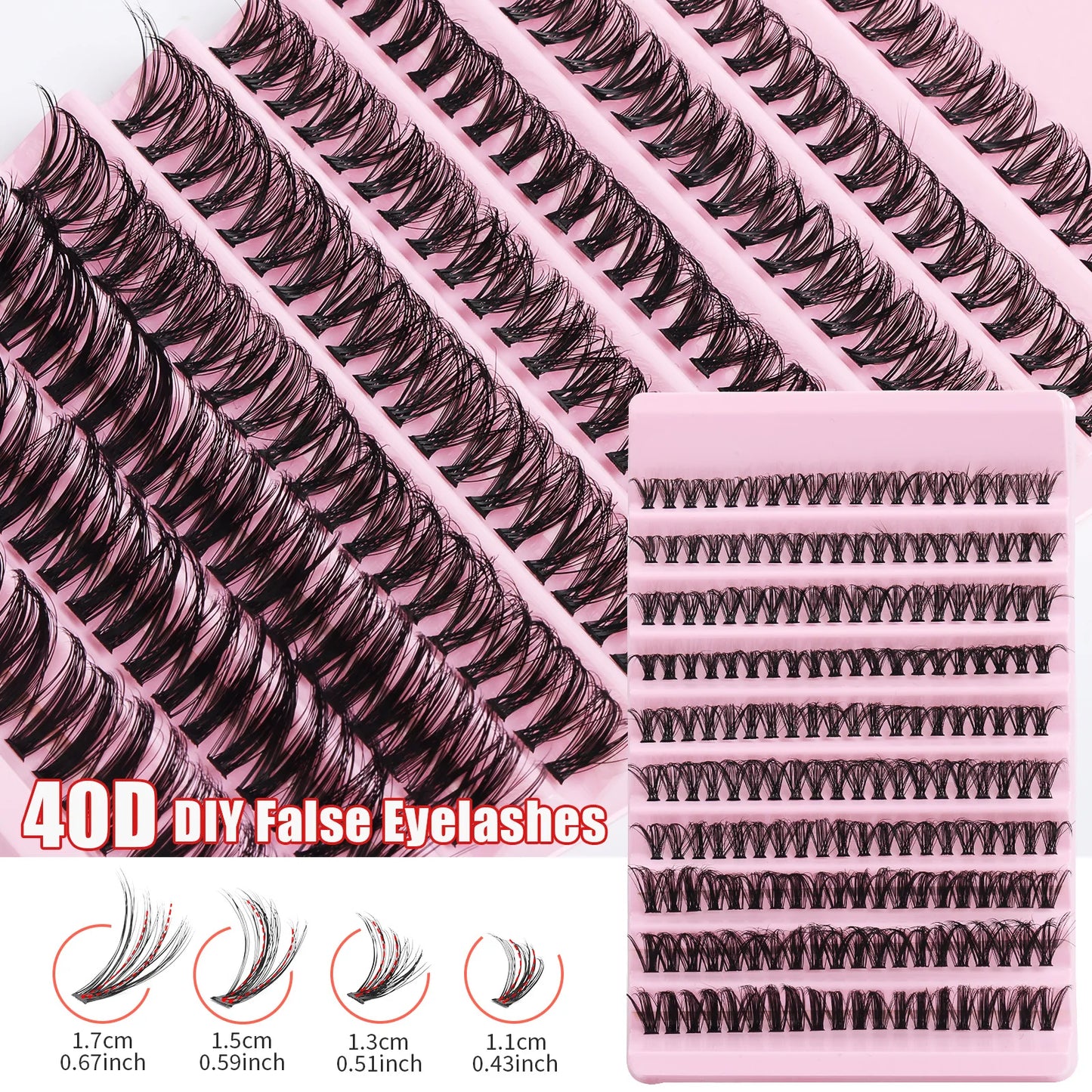 MJ Individual Lashes C Type Curl 8-16mm 200pcs Cluster Lashes Natural Look