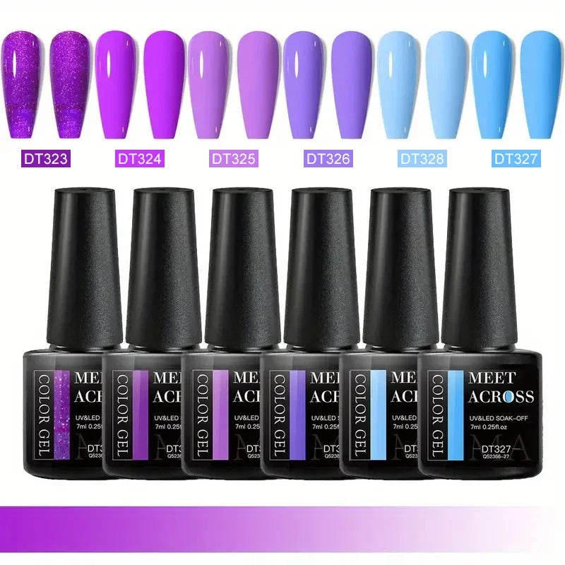 MEET ACROSS 6Pcs Gel Nail Polish Set