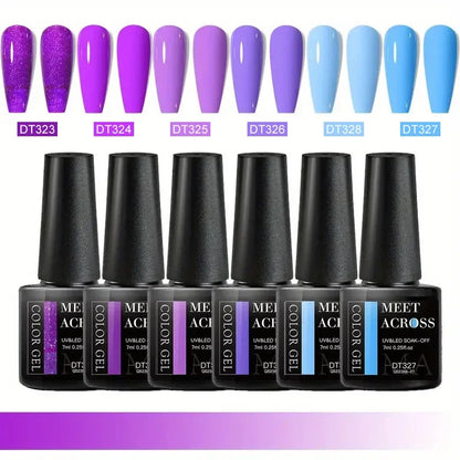 MEET ACROSS 6Pcs Gel Nail Polish Set