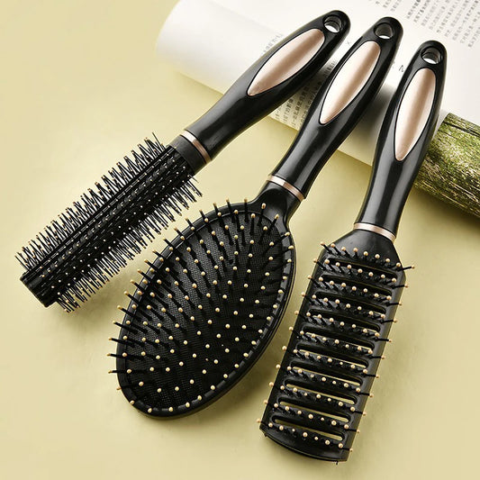 Premium Black and Gold Hair Brushes
