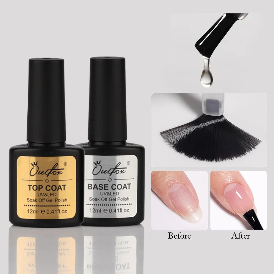 Soak Off Nail Top Coat 12ml + Base Coat 12ml (Duo set)