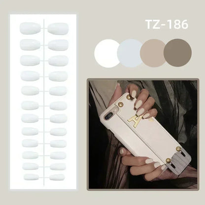 24Pcs Medium Short Square Press on Nails