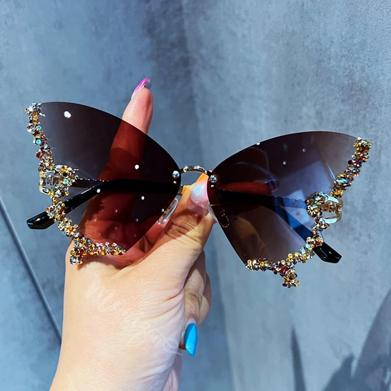 Y2K Diamond Butterfly Sunglasses