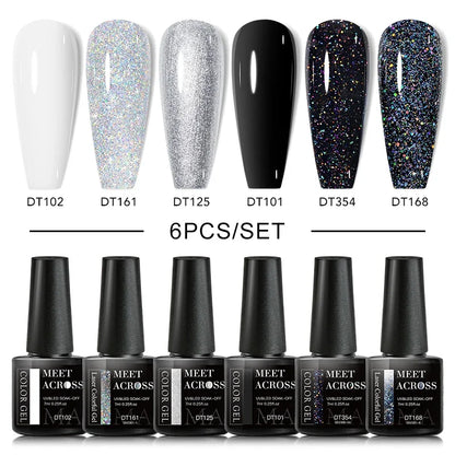 MEET ACROSS 6Pcs Gel Nail Polish Set