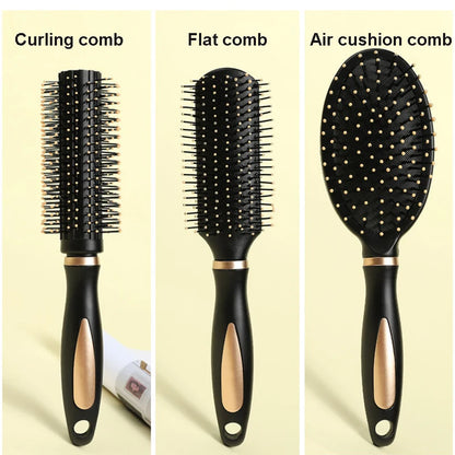 Premium Black and Gold Hair Brushes