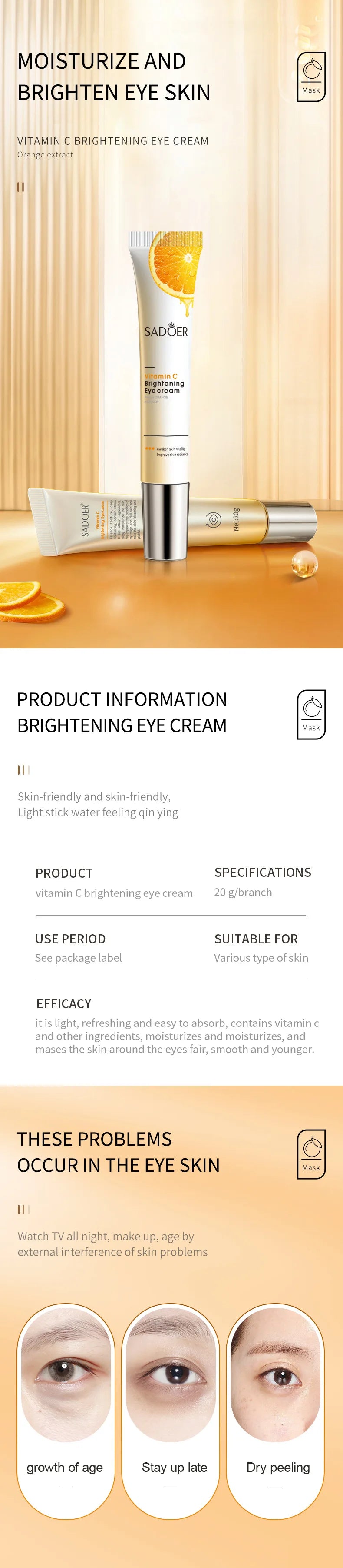 SADOER Vitamin C Eye Cream