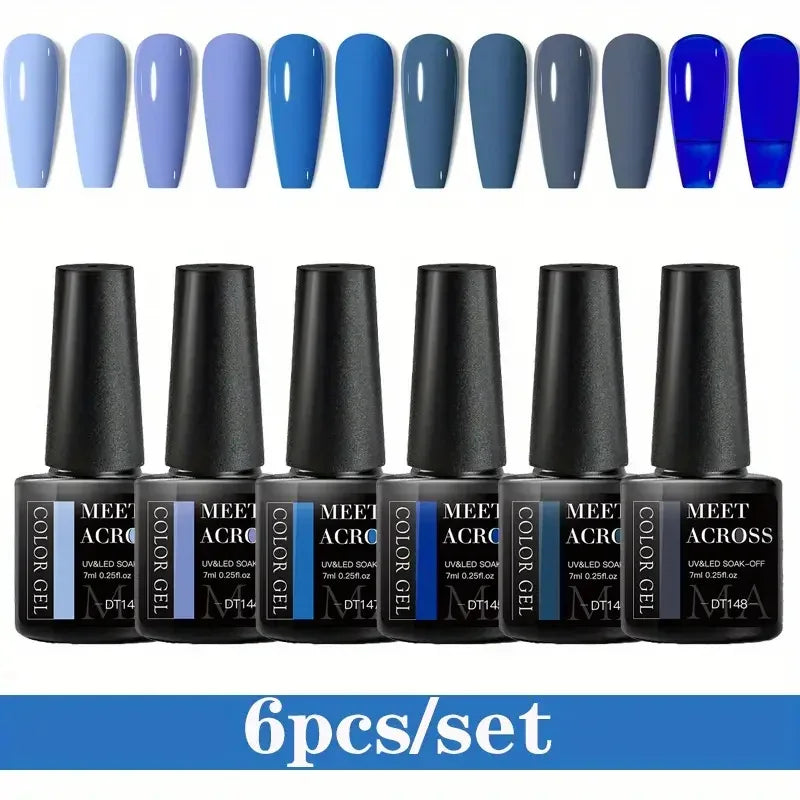 MEET ACROSS 6Pcs Gel Nail Polish Set