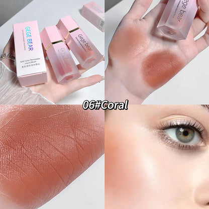 Gege Bear Liquid Blush Cream 6 Colours Smooth Velvet Matte Pink Blusher Natural Easy To Smudge