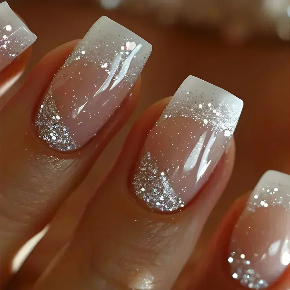 24Pcs Medium Short Square Press on Nails