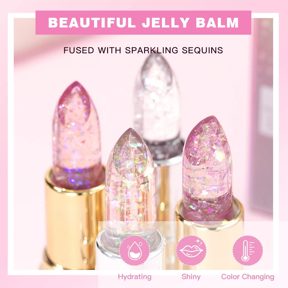 QIBEST Glitter Colour Changing Jelly Lipstick