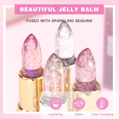 QIBEST Glitter Colour Changing Jelly Lipstick