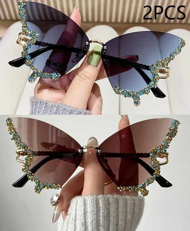 Y2K Diamond Butterfly Sunglasses
