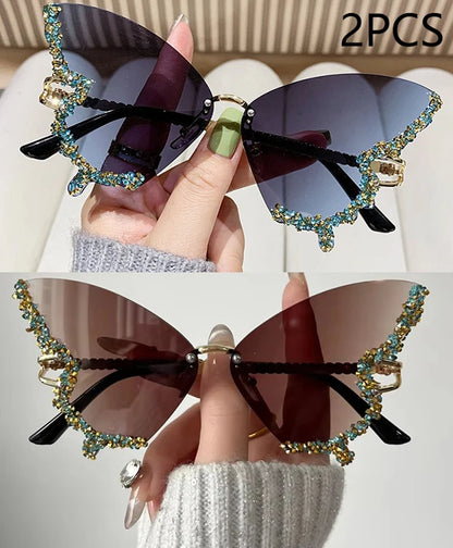 Y2K Diamond Butterfly Sunglasses