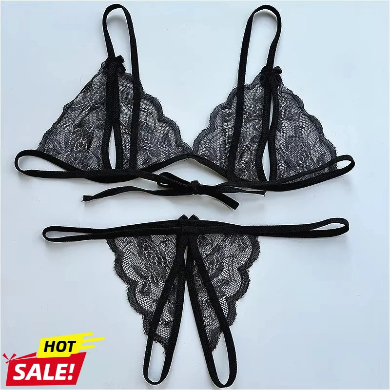 2 Piece Crotchless Lingerie Set