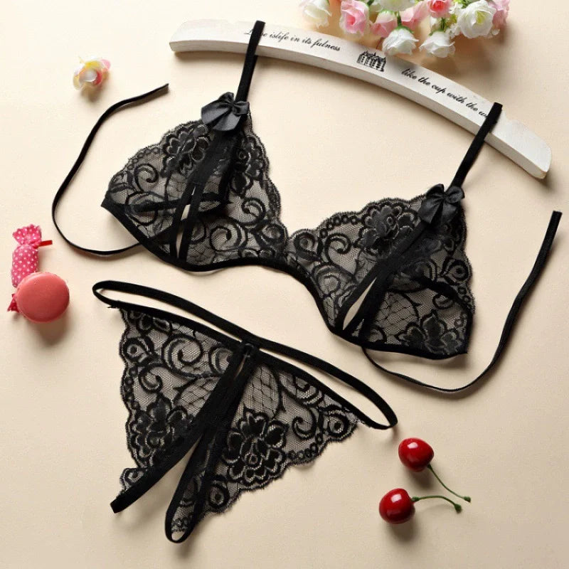 2 Piece Crotchless Lingerie Set