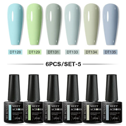 MEET ACROSS 6Pcs Gel Nail Polish Set
