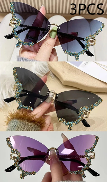 Y2K Diamond Butterfly Sunglasses