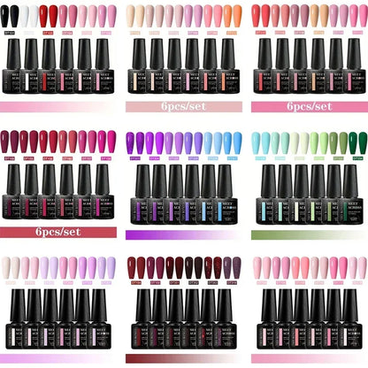 MEET ACROSS 6Pcs Gel Nail Polish Set