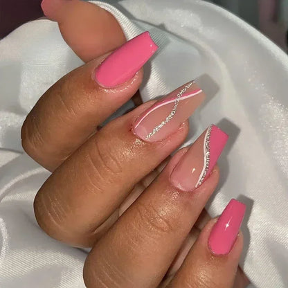 24Pcs Medium Short Square Press on Nails