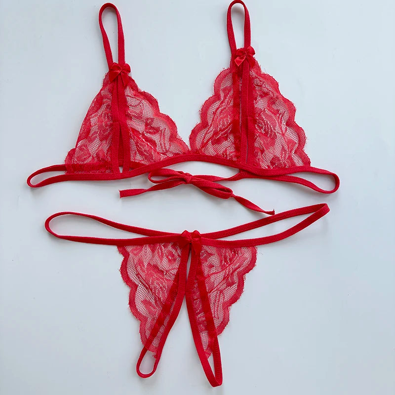 2 Piece Crotchless Lingerie Set