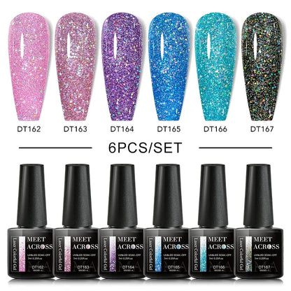 MEET ACROSS 6Pcs Gel Nail Polish Set