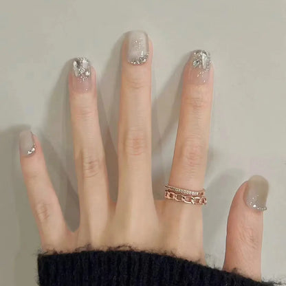 24Pcs Medium Short Square Press on Nails