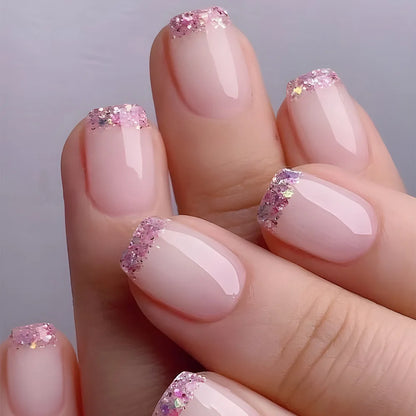 24Pcs Medium Short Square Press on Nails