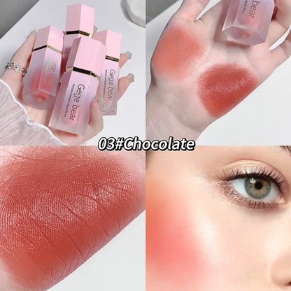 Gege Bear Liquid Blush Cream 6 Colours Smooth Velvet Matte Pink Blusher Natural Easy To Smudge