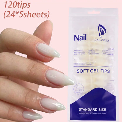 120Pcs Colourful French Tip Square Press on Nails