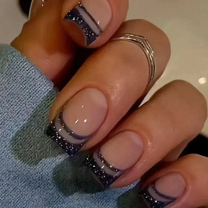 24Pcs Medium Short Square Press on Nails