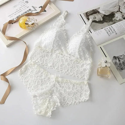 Floral Lace Padded bralette and Panty Set