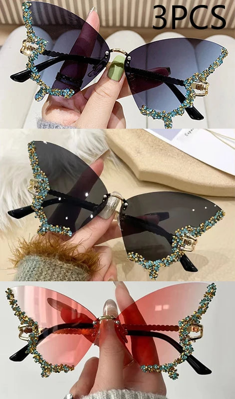 Y2K Diamond Butterfly Sunglasses
