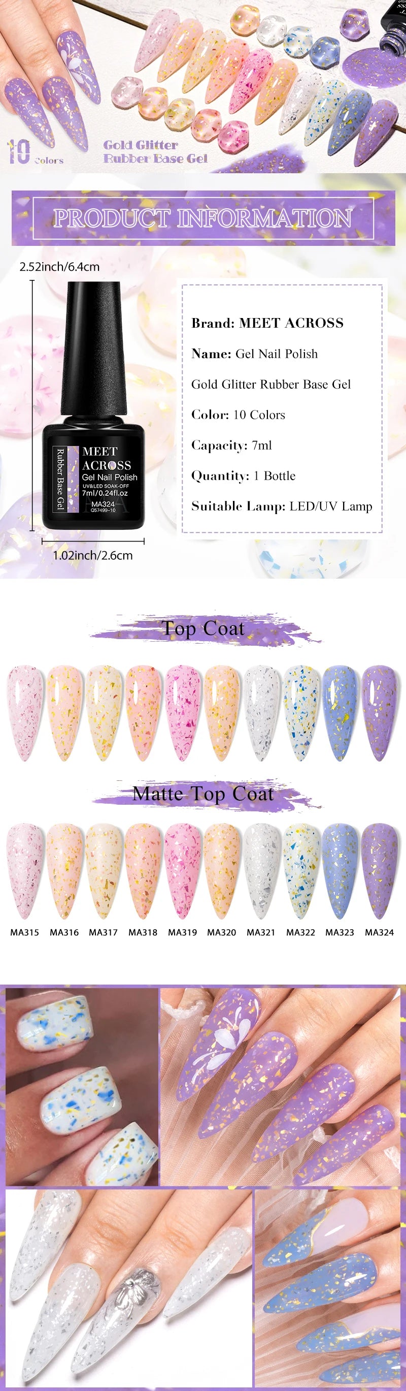 MEET ACROSS 7ml Glitter Gel Nail Polish
