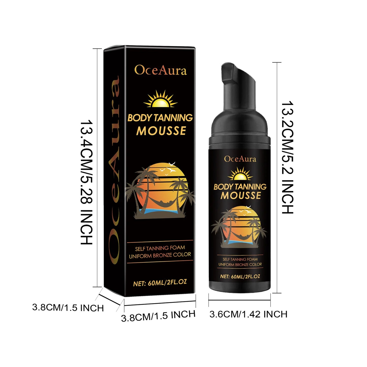 2 pack - Self Tanning Mousse 60ml/120ml