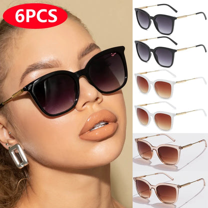 Classic Gold Accent Square Retro Sunglasses