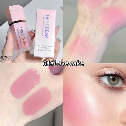 Gege Bear Liquid Blush Cream 6 Colours Smooth Velvet Matte Pink Blusher Natural Easy To Smudge