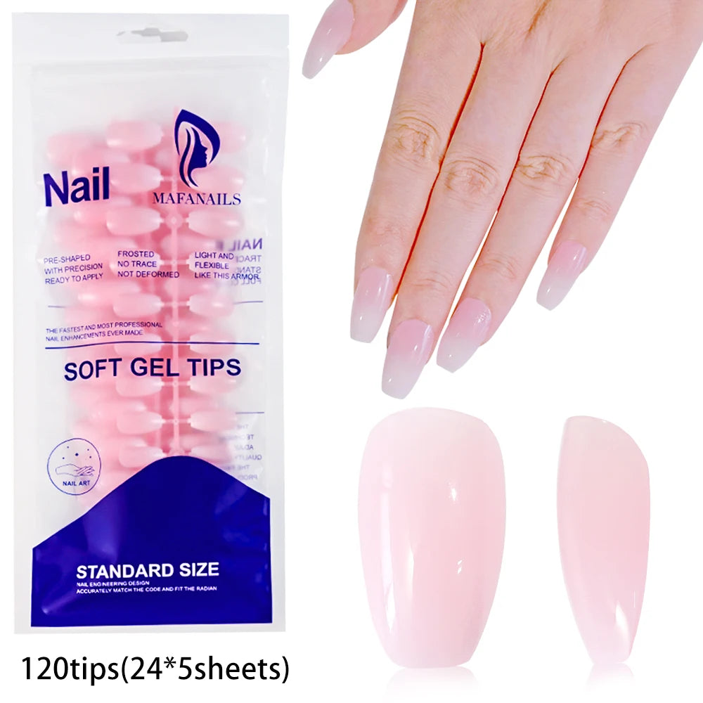 120Pcs Colourful French Tip Square Press on Nails
