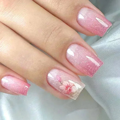 24Pcs Medium Short Square Press on Nails