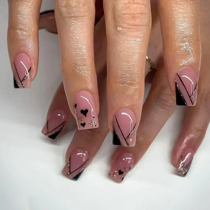 24Pcs Medium Short Square Press on Nails
