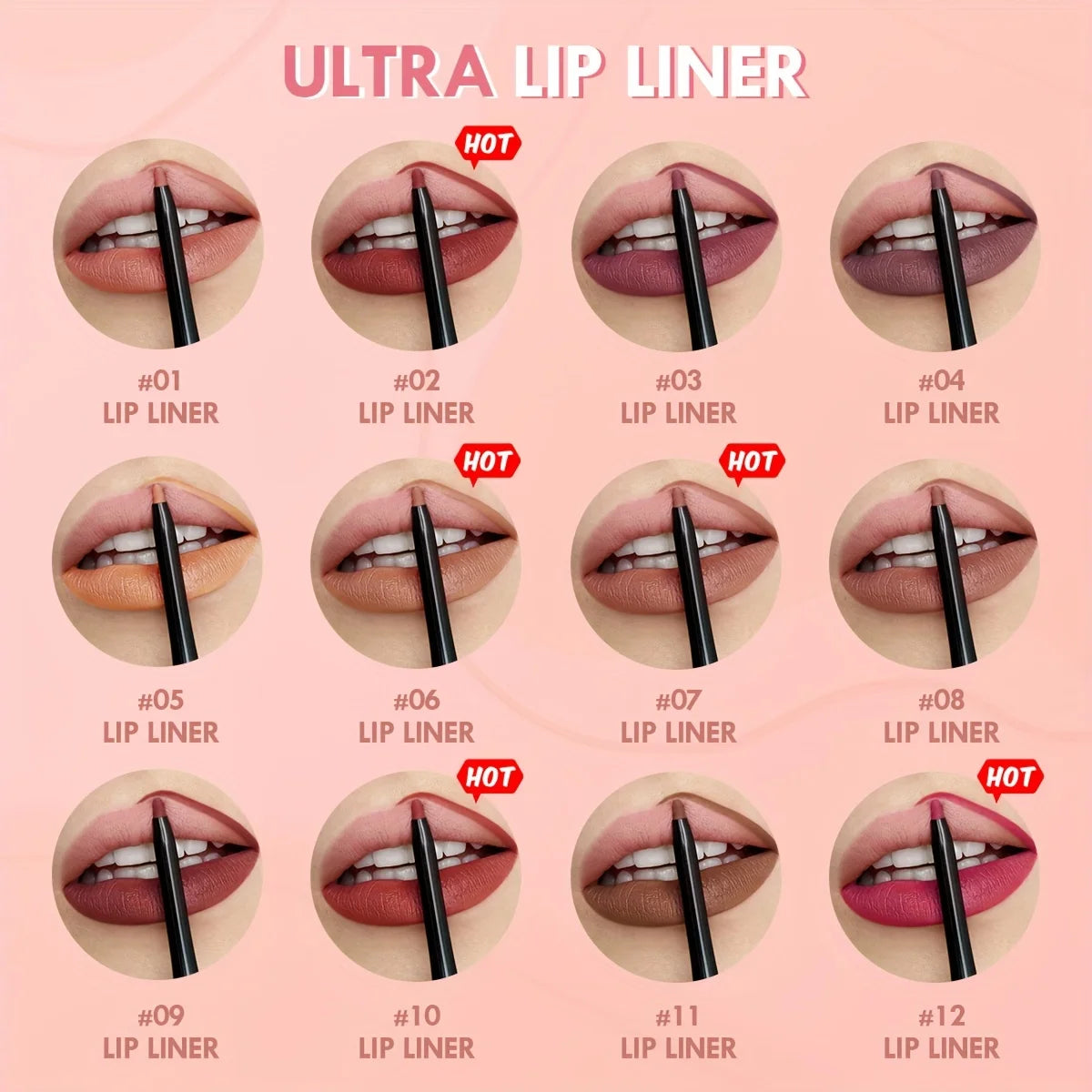 Matte Nude Brown Lip Liner Pencil Waterproof