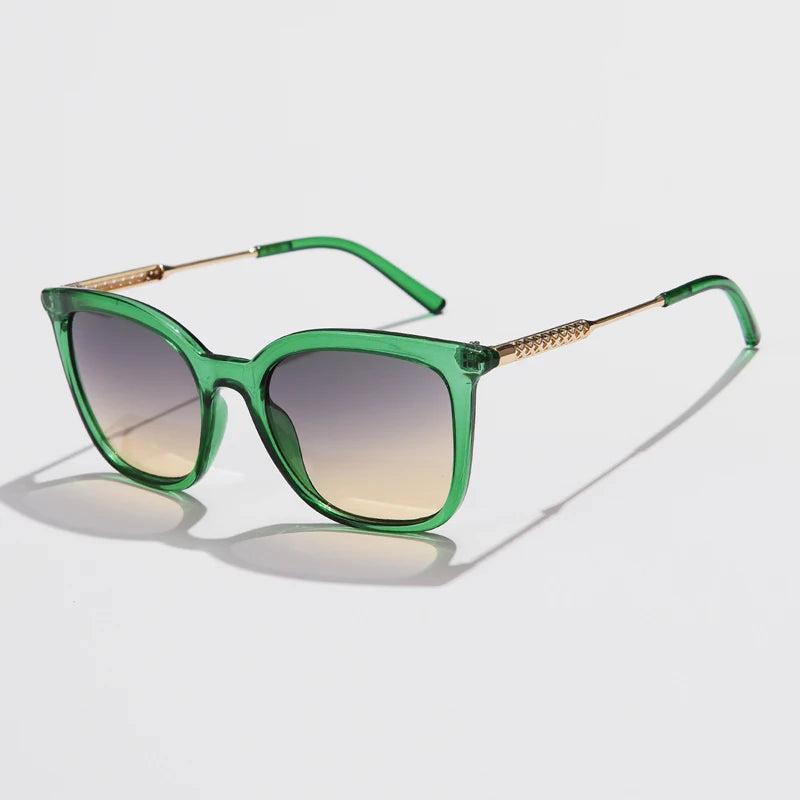 Classic Gold Accent Square Retro Sunglasses
