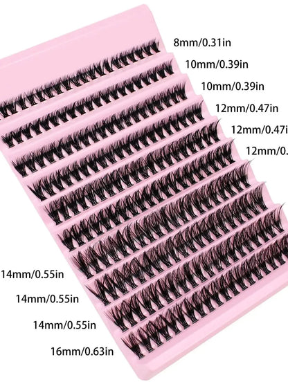 Individual Lashes 30-50D 8-16mm 200pcs Cluster Lashes Natural Look