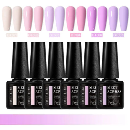 MEET ACROSS 6Pcs Gel Nail Polish Set