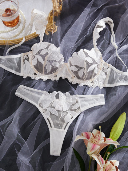 Floral Pattern 2 Piece Lingerie Set