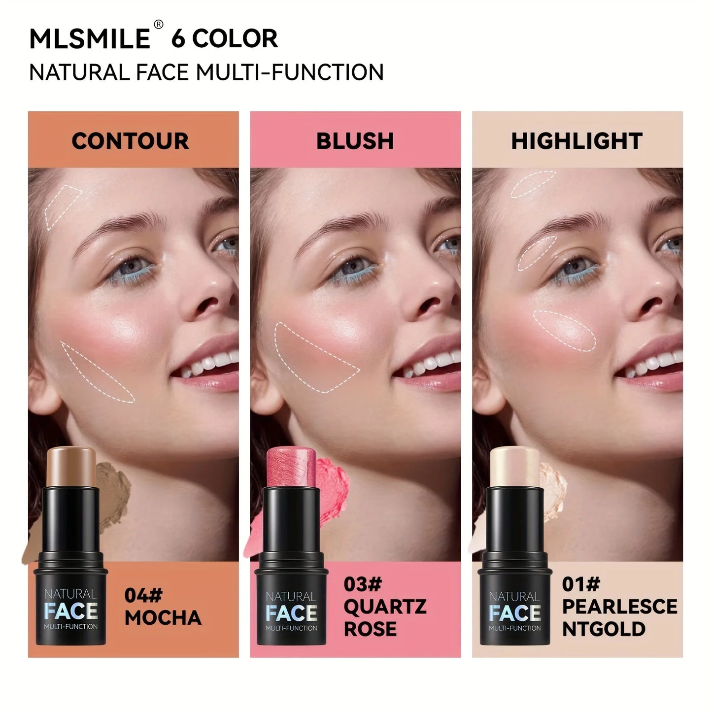 Cream Contour Highlighter Bronzer and Blush Sticks