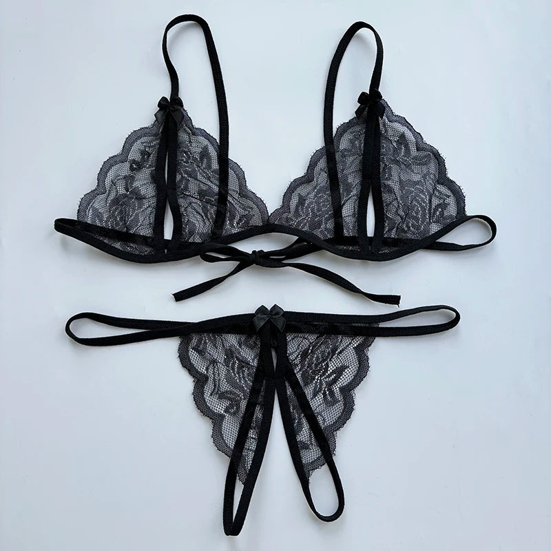 2 Piece Crotchless Lingerie Set