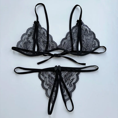 2 Piece Crotchless Lingerie Set